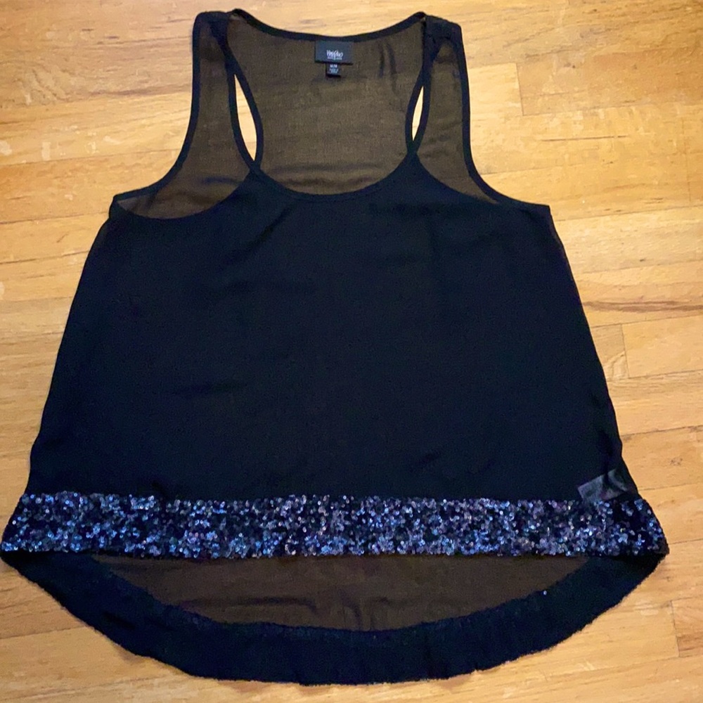 Mossimo | Sheer High Low Tank Top with Sequins